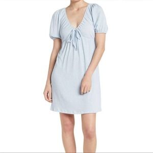 Good Luck Gem soft blue shirt puff sleeve dress NWT